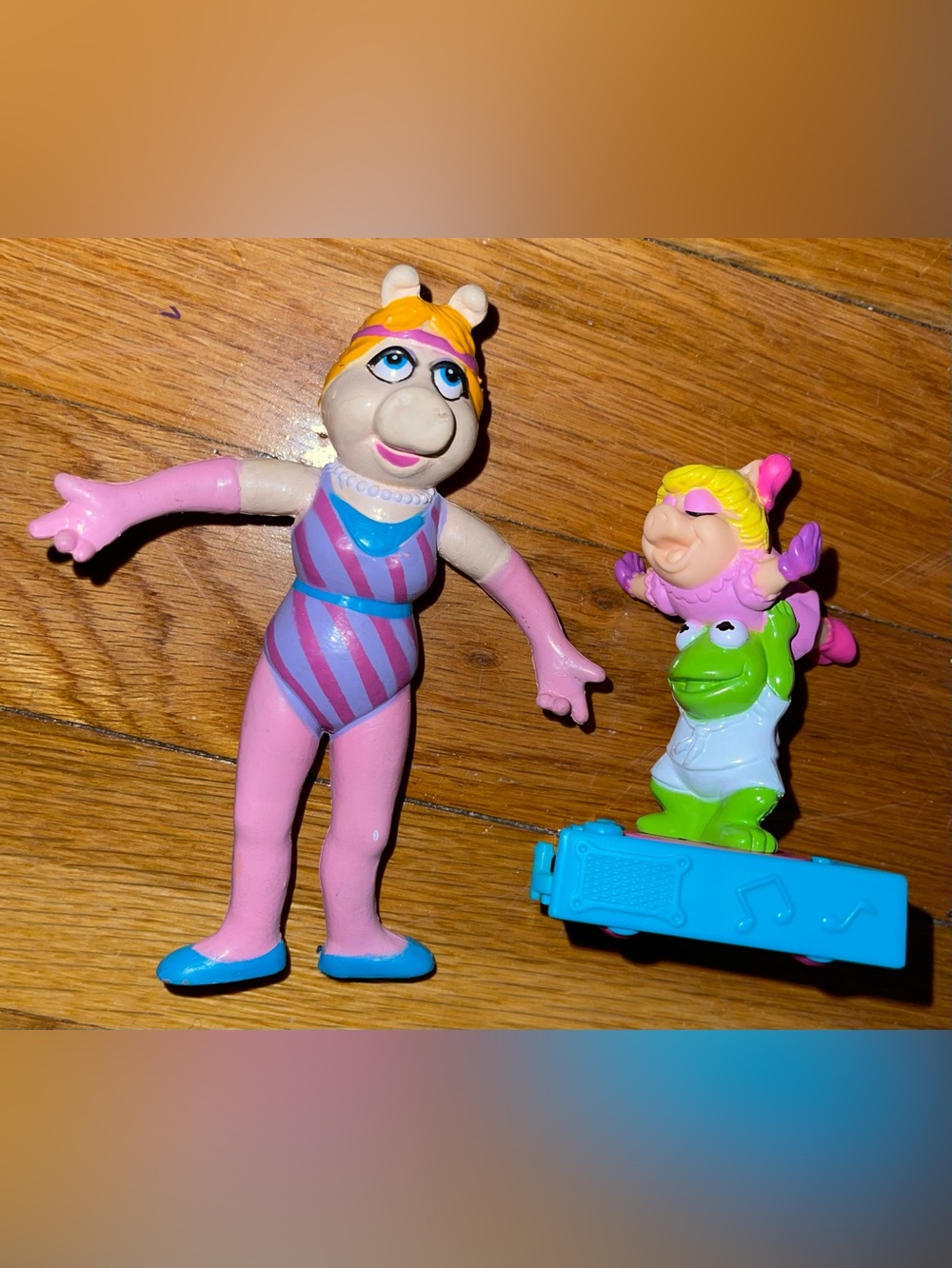 Muppets Miss Piggy 1989 HAI Keep Fit Dancer Figure Rubbery 5” Vintage + Bonus